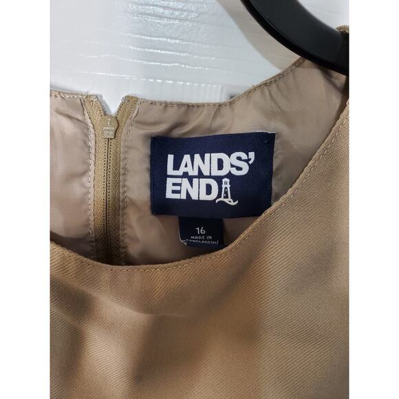 Lands' End School Uniform Little Girls Jumper Top of Knee Dress- Khaki Size 10 - Picture 2 of 5